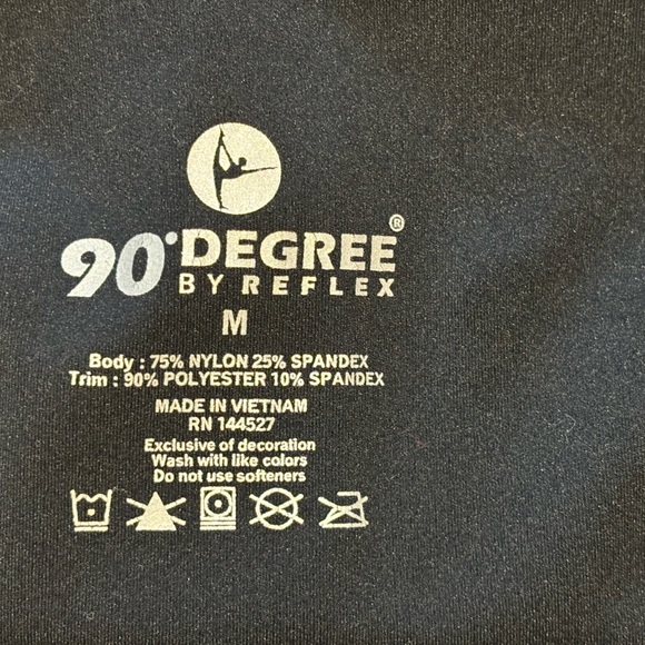 90 Degree By Reflex - High Waist Power Flex Biker Shorts with Side Pockets SZ M - Picture 2 of 3